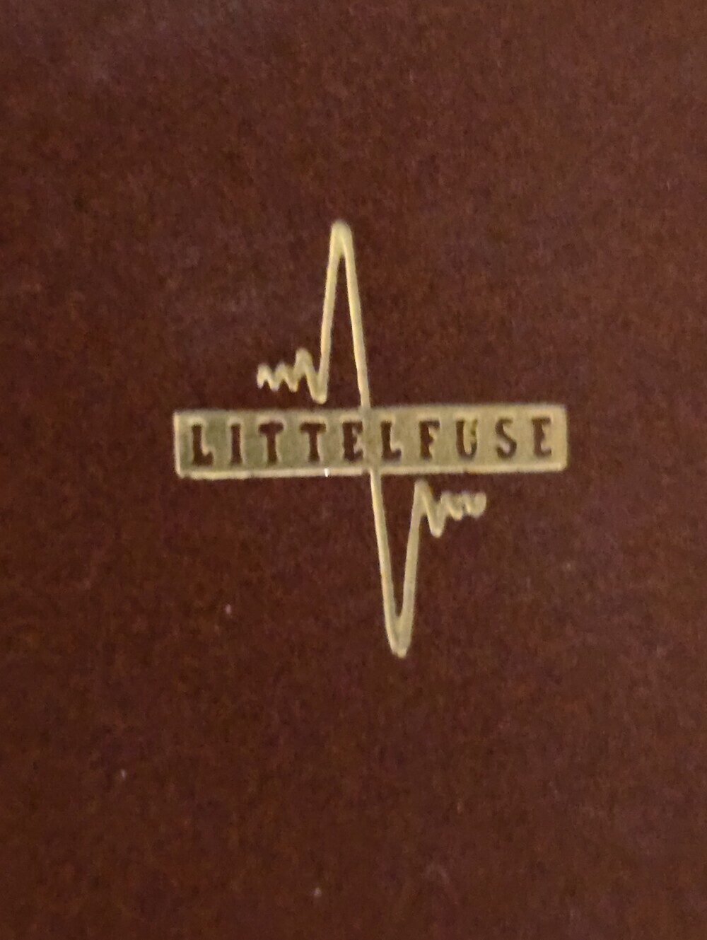 Vtg Brown Leather Portfolio with gold stamp "Littelfuse" - Picture 4 of 7